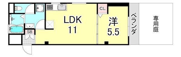 武庫之荘コーポラスの物件間取画像